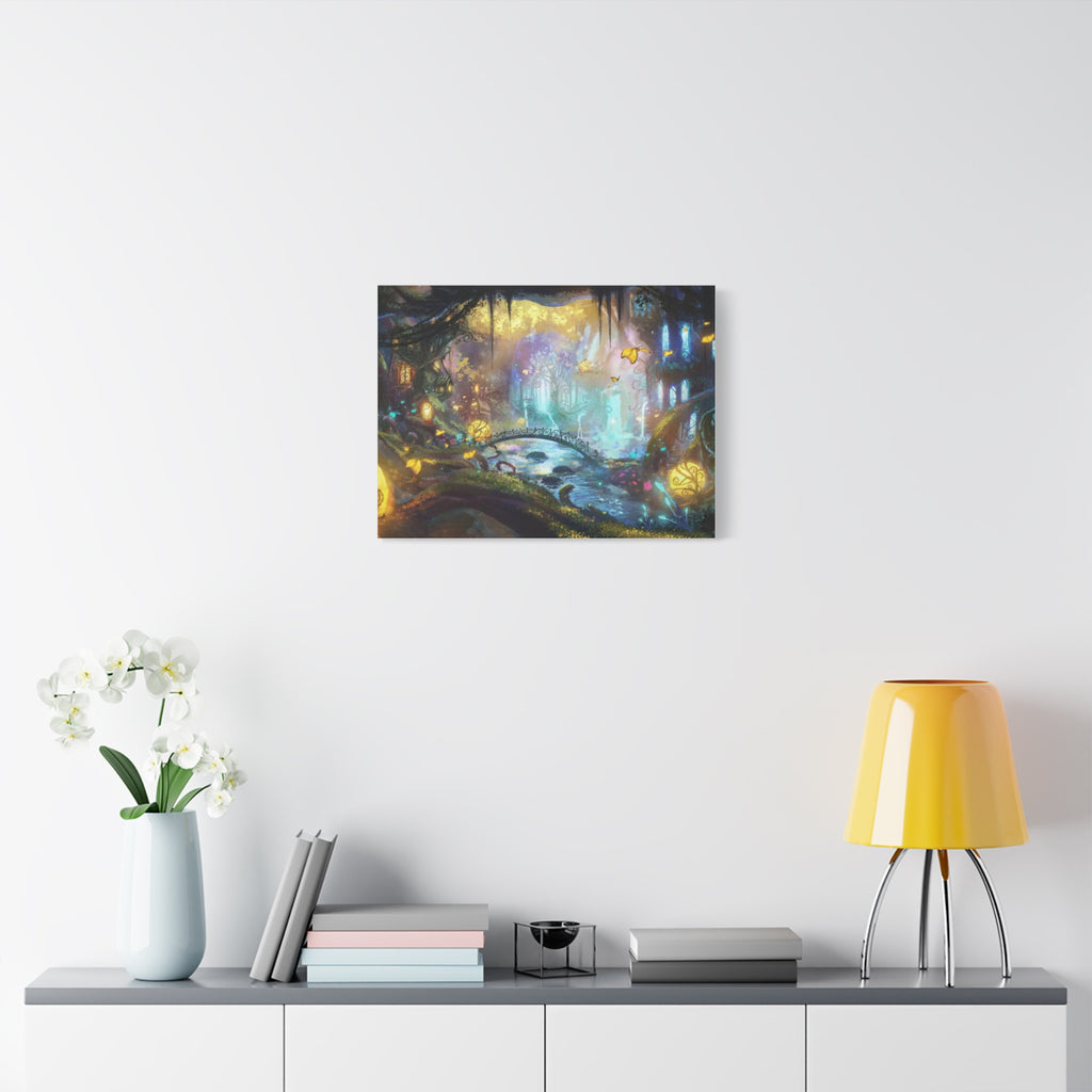 Enchanted Forest Nightscape Canvas – Matte Stretched Wall Art