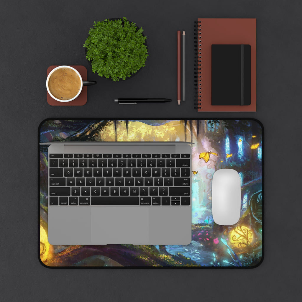 Fantasy Forest Desk Mat — Enchanted Nightscape Mouse Pad