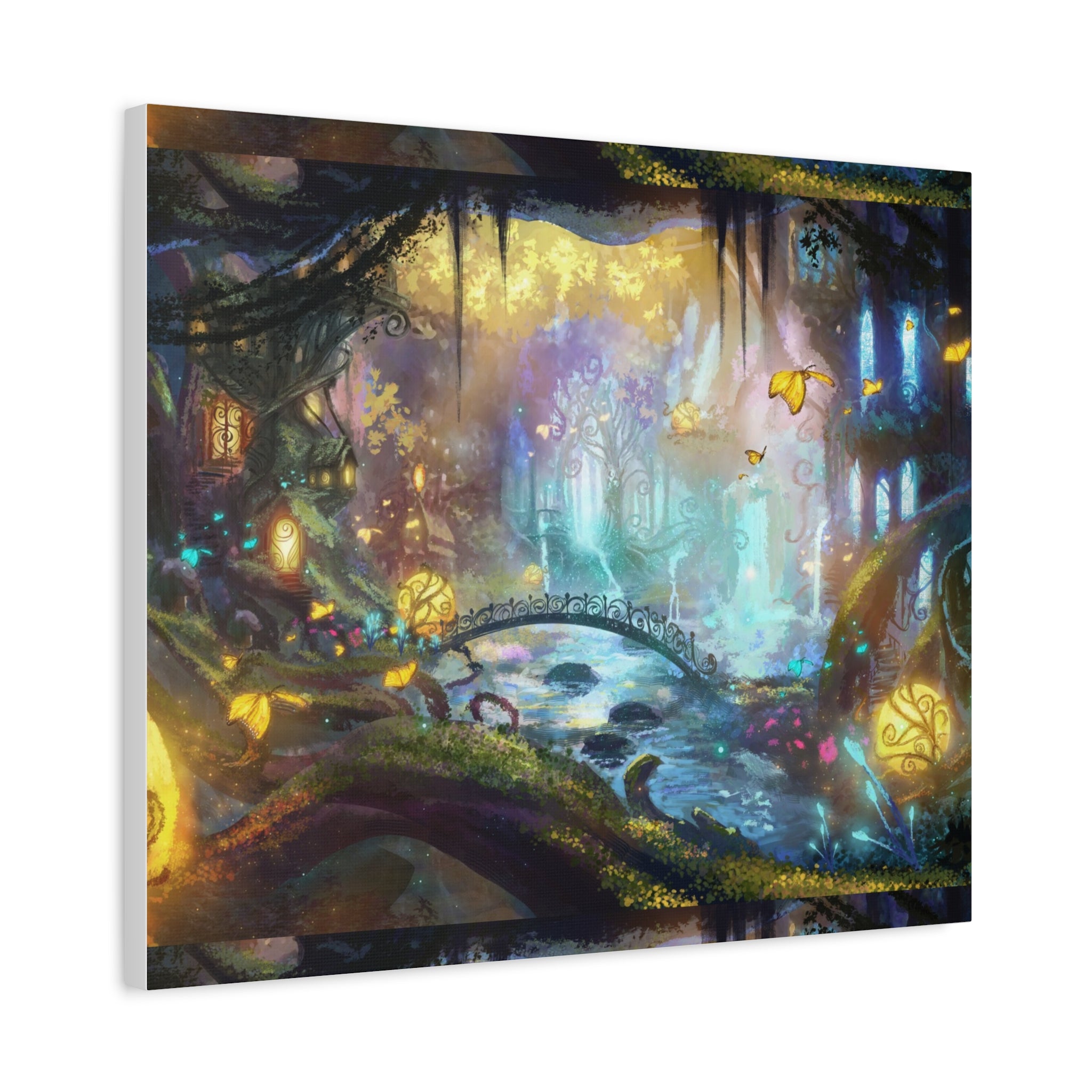 Enchanted Forest Nightscape Canvas – Matte Stretched Wall Art