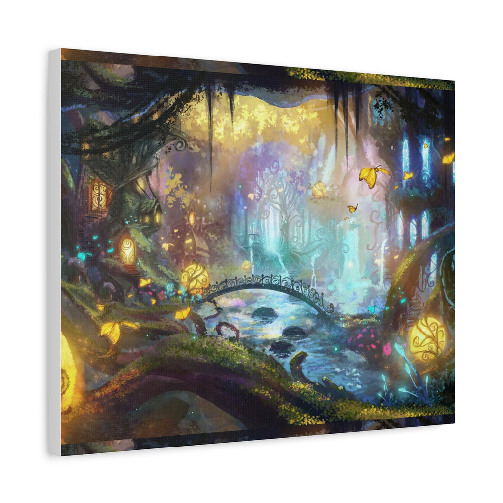 Enchanted Forest Nightscape Canvas – Matte Stretched Wall Art