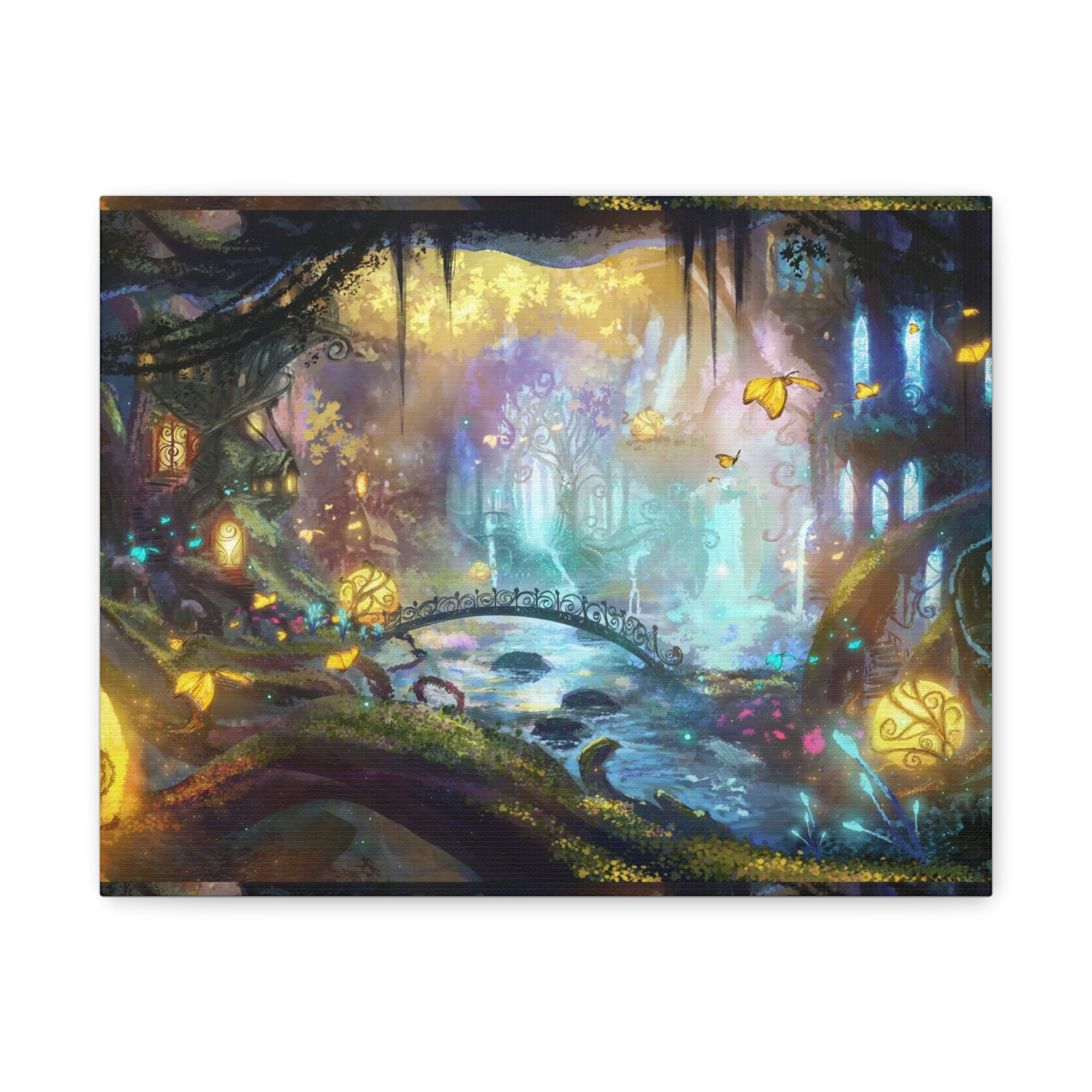 Enchanted Forest Nightscape Canvas – Matte Stretched Wall Art