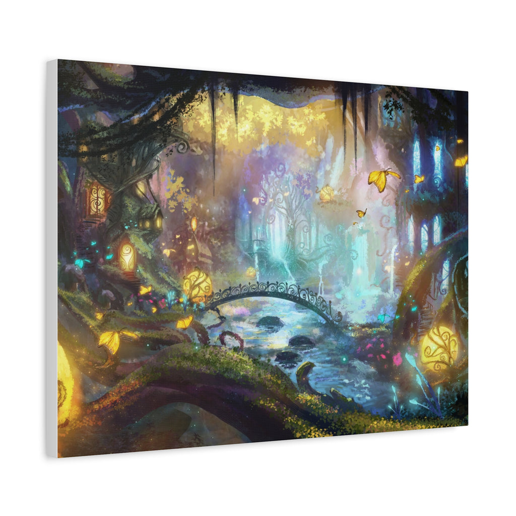 Enchanted Forest Nightscape Canvas – Matte Stretched Wall Art