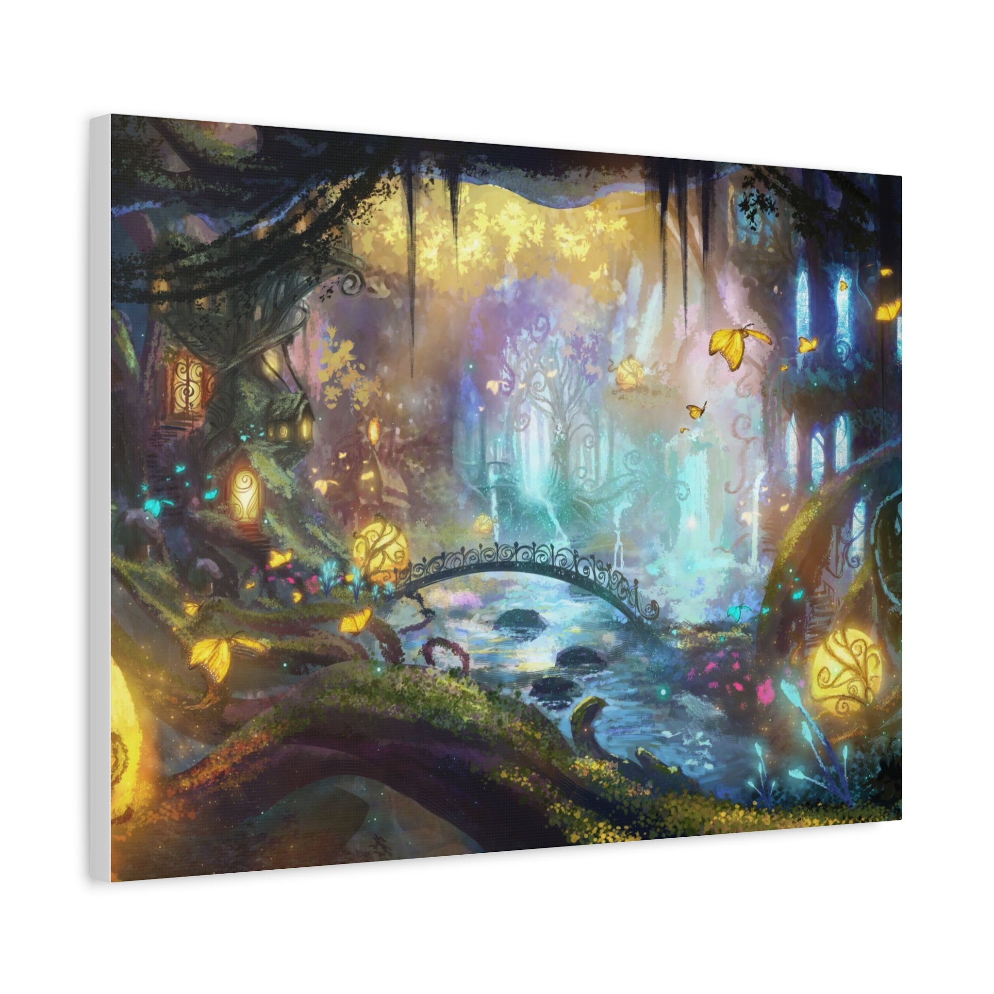 Enchanted Forest Nightscape Canvas – Matte Stretched Wall Art