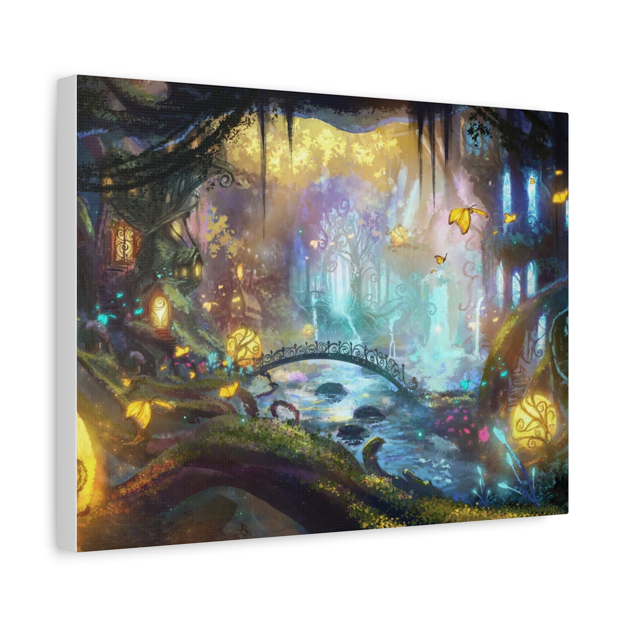 Enchanted Forest Nightscape Canvas – Matte Stretched Wall Art