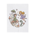 Fairy Mushroom Velveteen Plush Blanket — Whimsical Woodland Fairy Throw for Kids & Gift