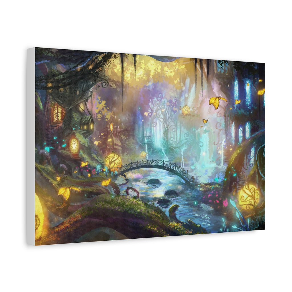 Enchanted Forest Nightscape Canvas – Matte Stretched Wall Art