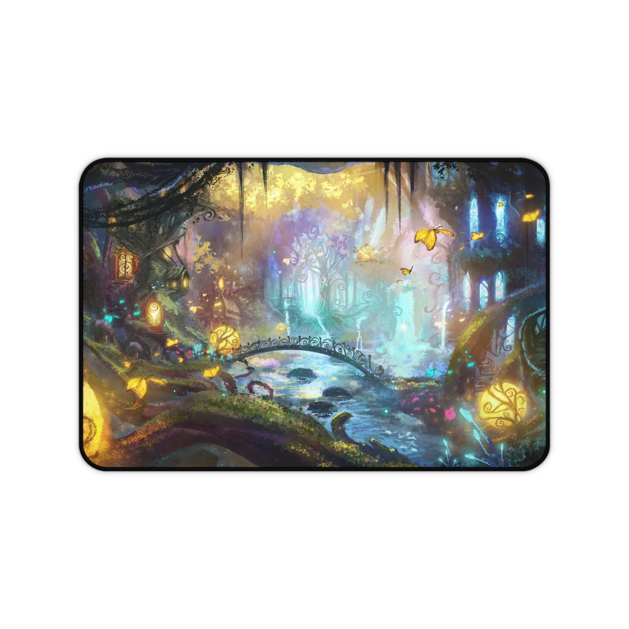 Fantasy Forest Desk Mat — Enchanted Nightscape Mouse Pad