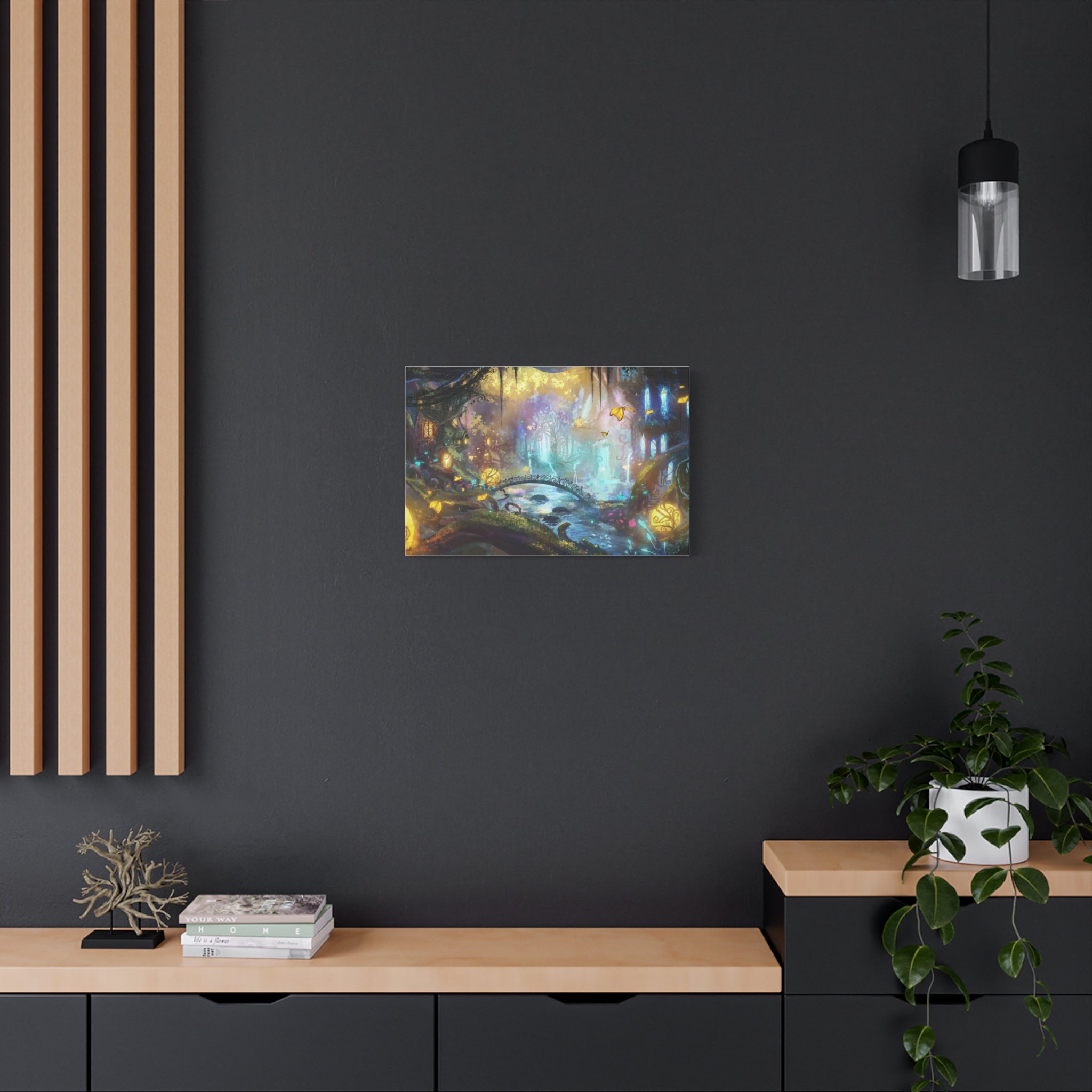 Enchanted Forest Nightscape Canvas – Matte Stretched Wall Art