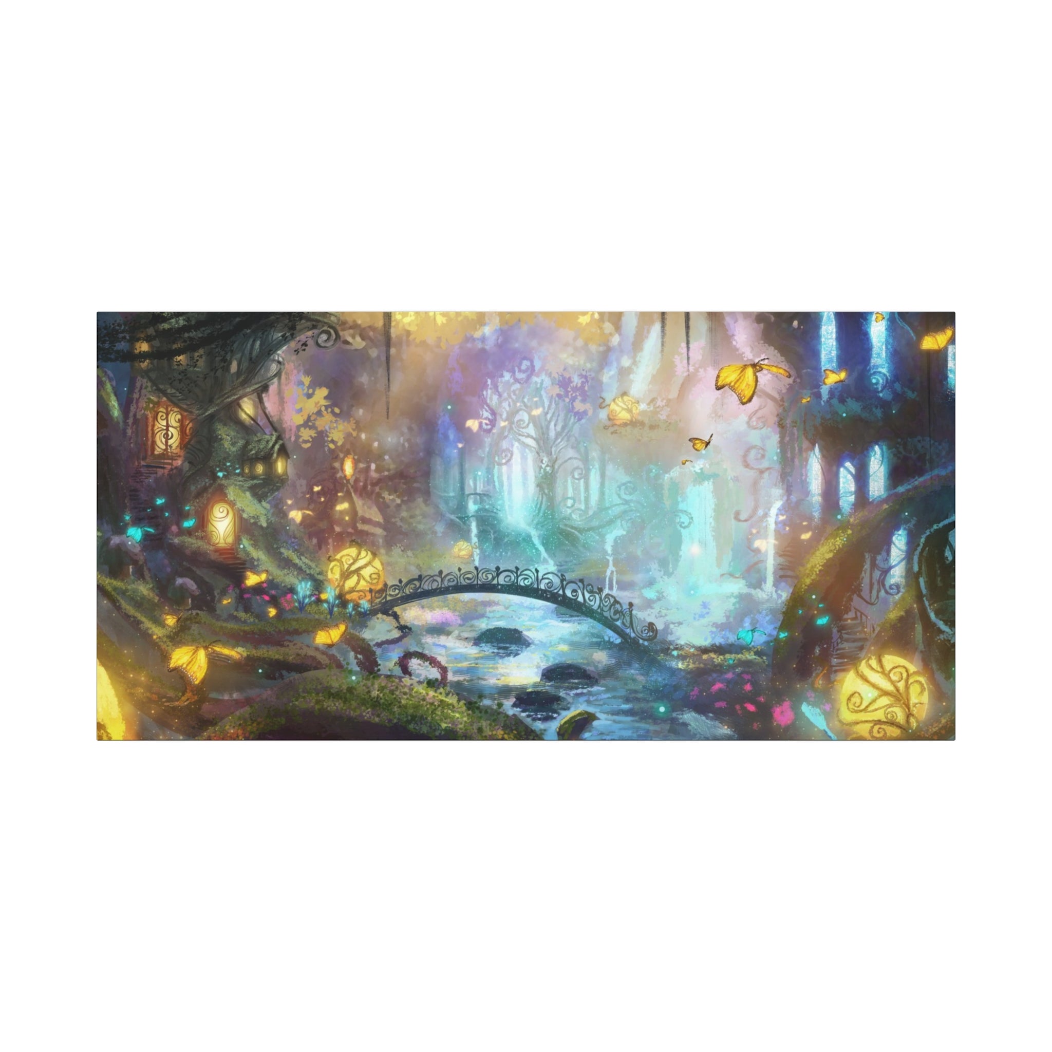 Enchanted Forest Nightscape Canvas – Matte Stretched Wall Art