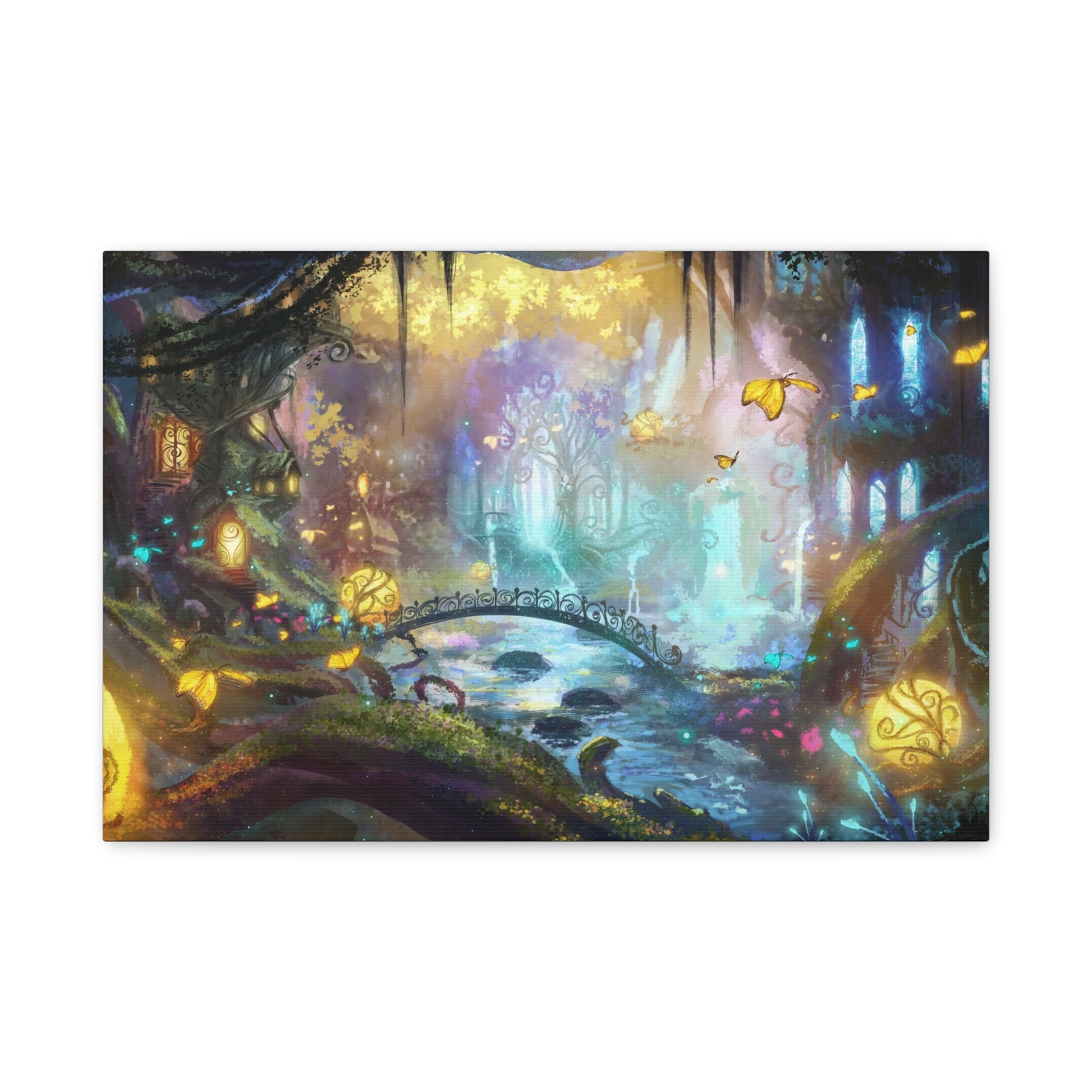 Enchanted Forest Nightscape Canvas – Matte Stretched Wall Art