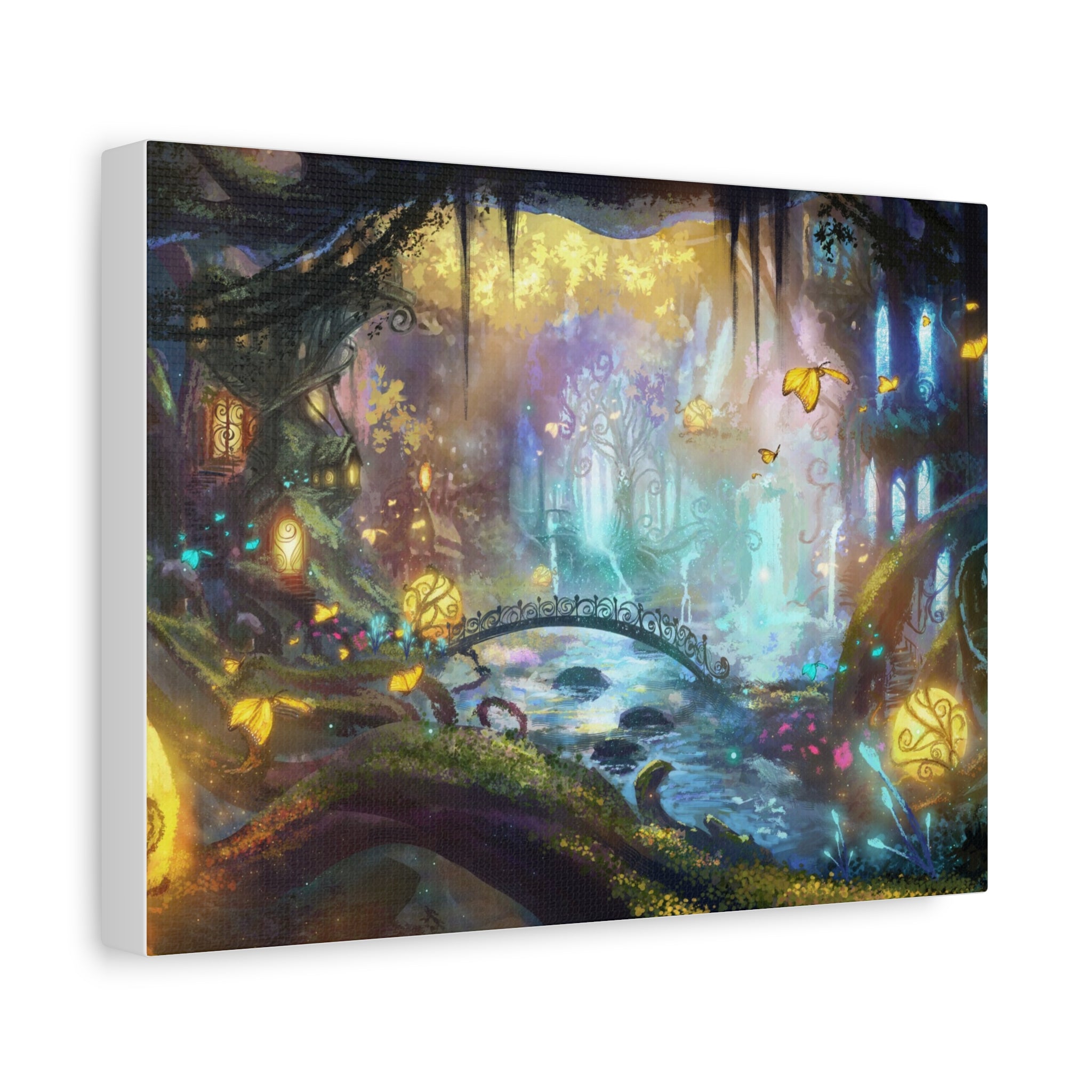 Enchanted Forest Nightscape Canvas – Matte Stretched Wall Art