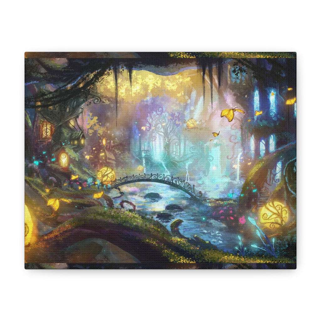 Enchanted Forest Nightscape Canvas – Matte Stretched Wall Art