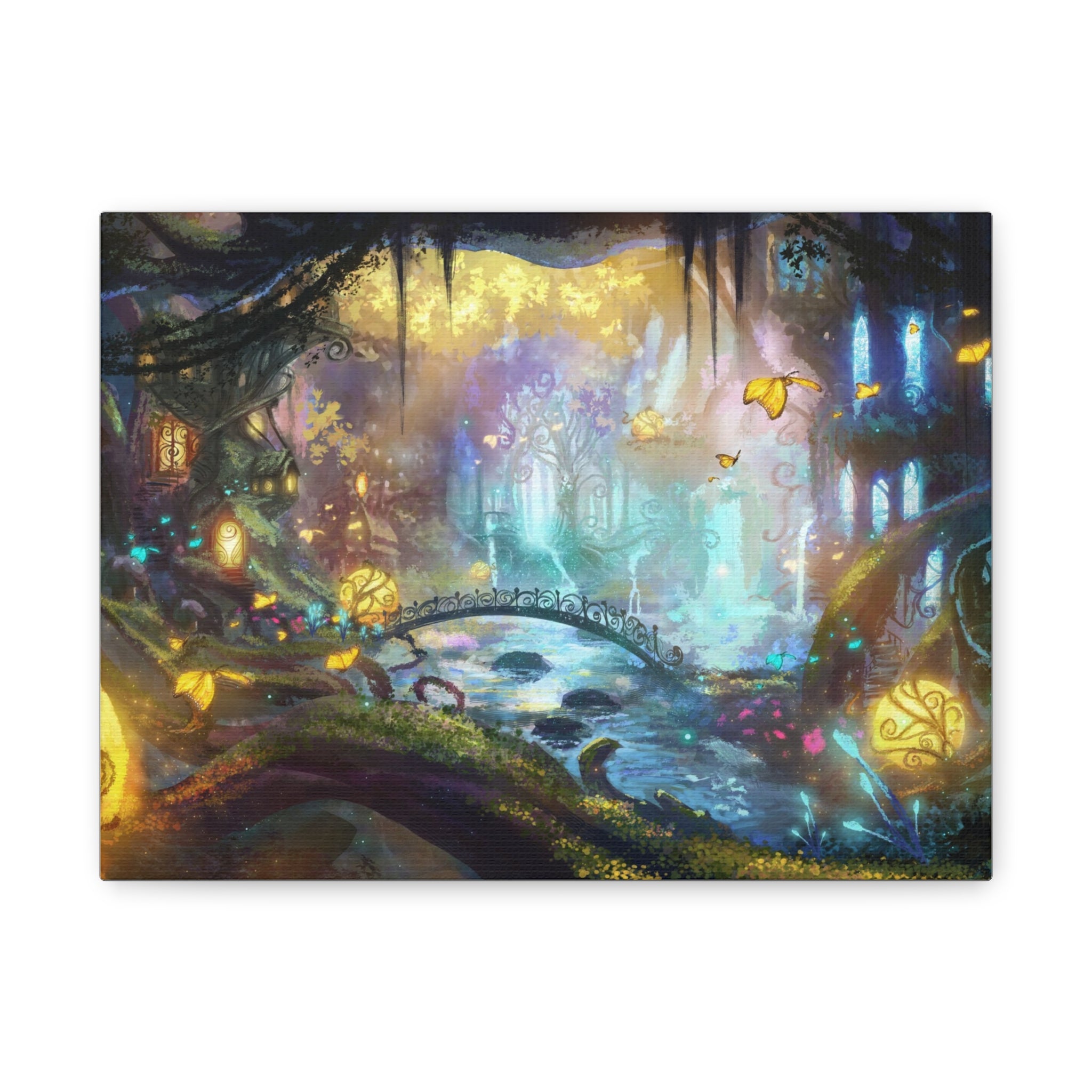Enchanted Forest Nightscape Canvas – Matte Stretched Wall Art