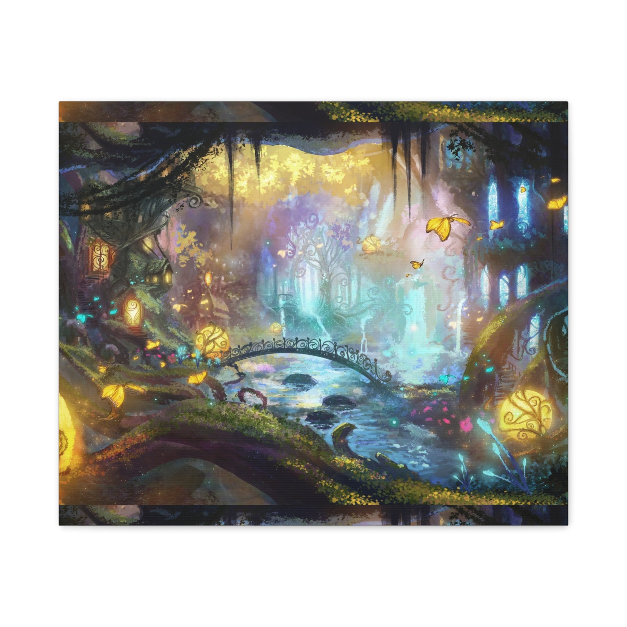 Enchanted Forest Nightscape Canvas – Matte Stretched Wall Art