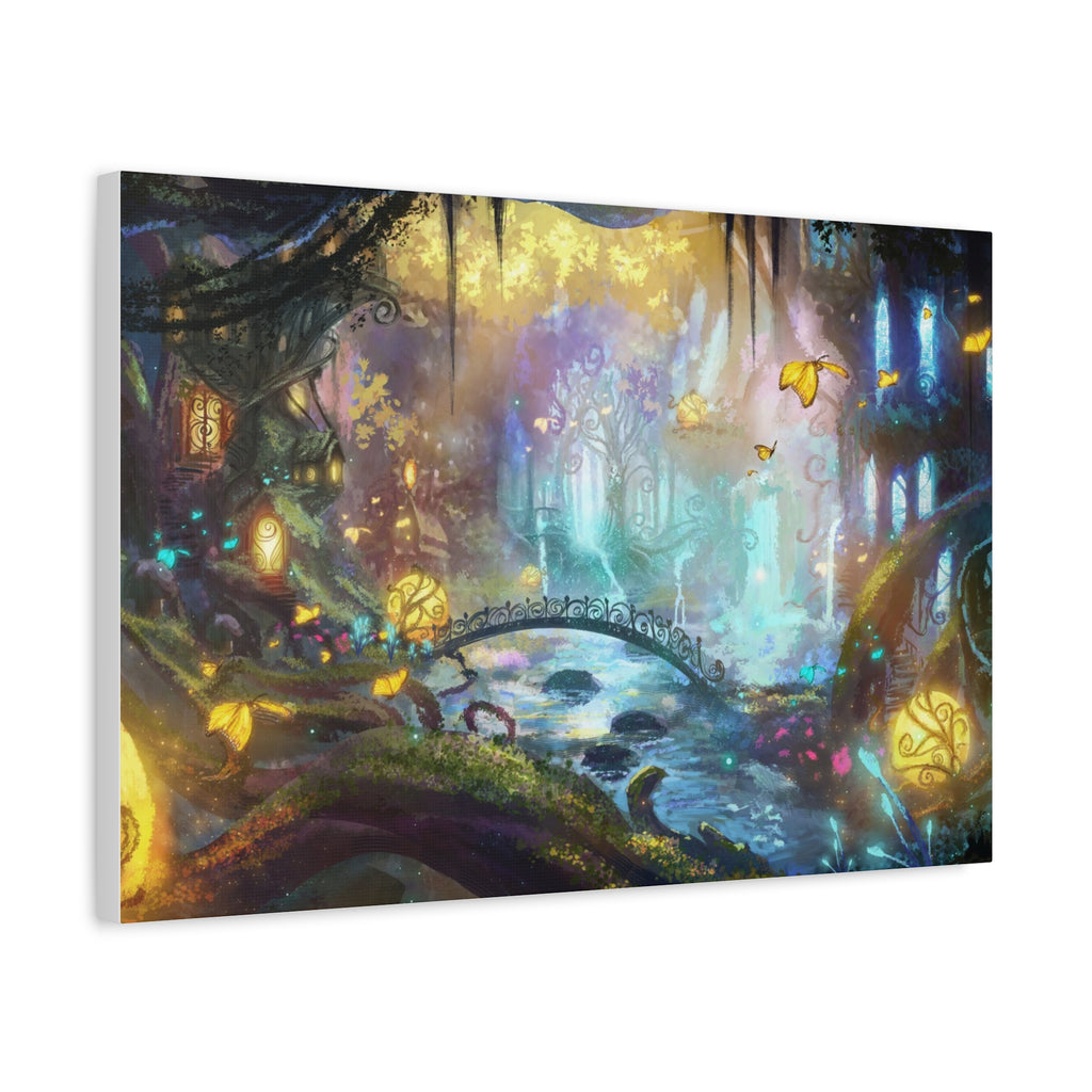 Enchanted Forest Nightscape Canvas – Matte Stretched Wall Art