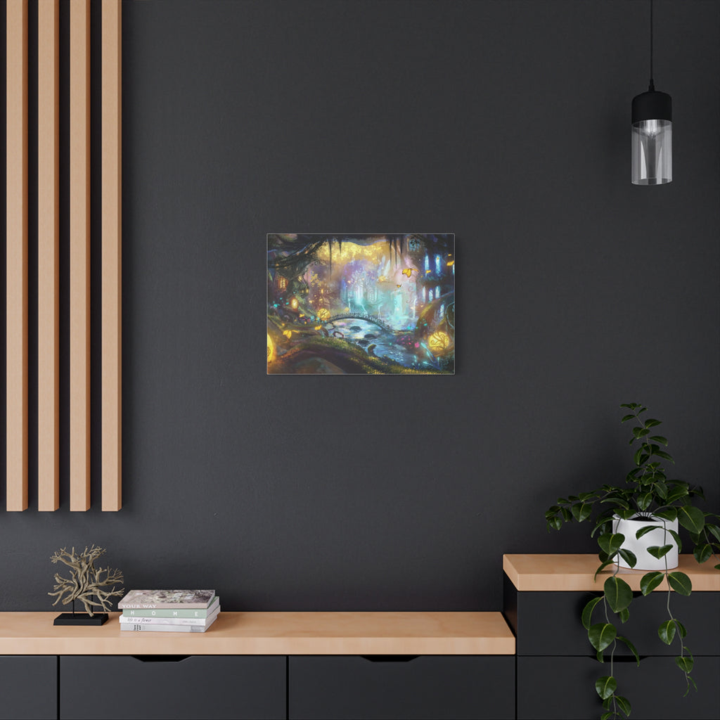 Enchanted Forest Nightscape Canvas – Matte Stretched Wall Art